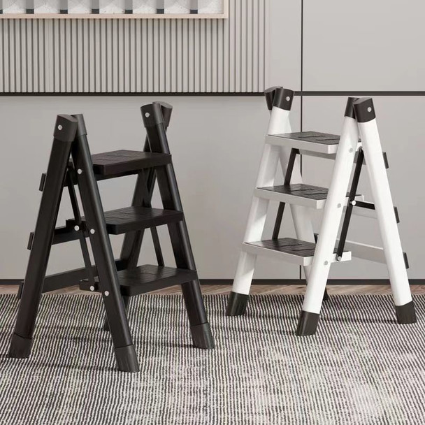 Thickened Carbon Steel Folding Ladder Strong Bearing 2&3 Step Household Storage Rack Potting Shelf Home Decor Herringbone Ladder