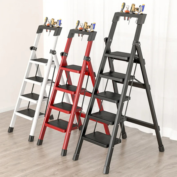 Folding Ladder Carbon Steel Protable Ladder Chair Strong Load-Bearing Kitchen Step Ladder Stool For Home Escada Step Ladders