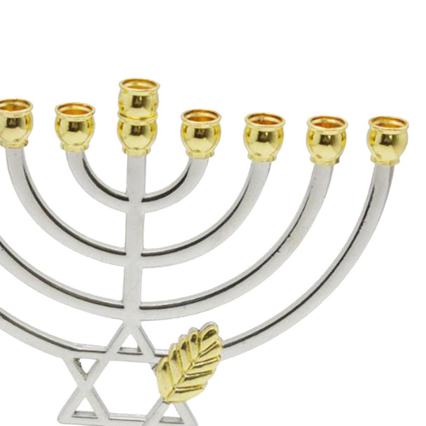 Metal Hanukkah Candleholder Candelabras Table Centerpiece 9 Branch Menorah Candlestick for Fireplace Livingroom Dining Room Home