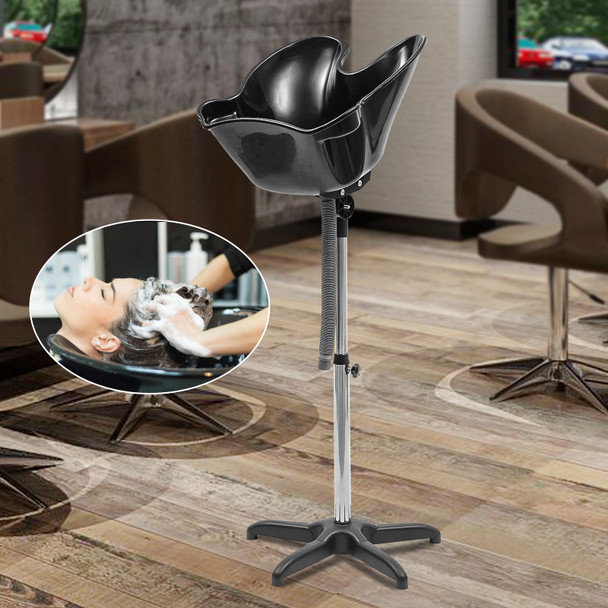 Portable Shampoo Bowl Deep Basin Height Adjustable Salon Hair Wash Tub Sink Portable Mobile Hairdressing Back Wash Shampoo Basin Portable Shampoo Bowl Deep Basin Height Adjustable Salon Hair Wash Tub Sink Portable Mobile Hairdressing Back Wash Shampoo Basin