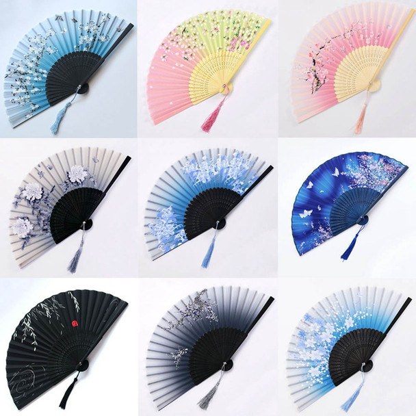 New Vintage Folding Fan Retro Chinese Japanese Bamboo Hand Folding Fan Dance Hand Fan Home Decoration Ornaments Craft Gift Fan