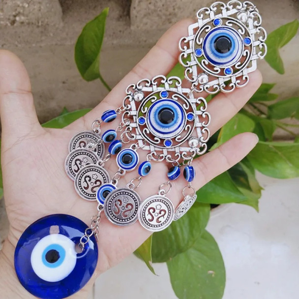 Wall Hanging Pendant Amulet Lucky Charm Blessing Protection Gift Turkish Blue Evil Eye Hamsa Hand Flower for Home Decoration Wall Hanging Pendant Amulet Lucky Charm Blessing Protection Gift Turkish Blue Evil Eye Hamsa Hand Flower for Home Decoration