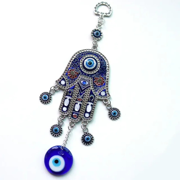 Wall Hanging Pendant Amulet Lucky Charm Blessing Protection Gift Turkish Blue Evil Eye Hamsa Hand Flower for Home Decoration Wall Hanging Pendant Amulet Lucky Charm Blessing Protection Gift Turkish Blue Evil Eye Hamsa Hand Flower for Home Decoration