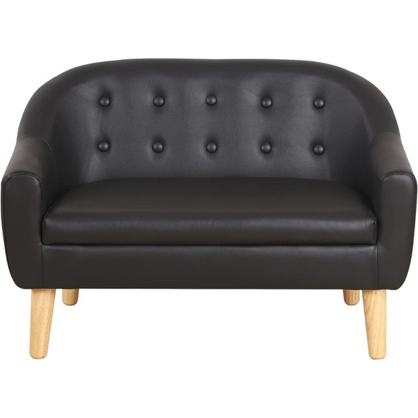 Kids Sofa Couch/PVC 2-Seater Upholstered Sofa Chair for Toddler Ages up to 4 / Ideal Baby Gift for Girls & Boys (30" W)