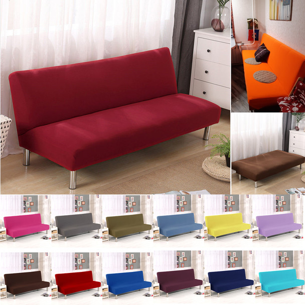 solid color folding sofa bed cover sofa covers spandex stretch elastic material double seat cover slipcovers for living room