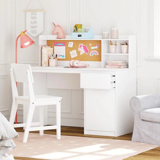 Kids Study Desk with Chair, Kids Desk and Chair Sets with Hutch and Storage Cabinet, Wooden Children Study Table Kids Study Desk with Chair, Kids Desk and Chair Sets with Hutch and Storage Cabinet, Wooden Children Study Table