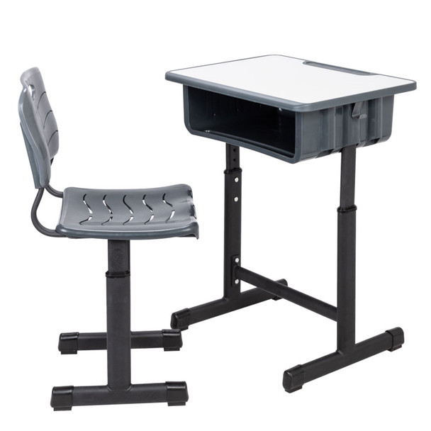 Two Colors Adjustable Students Children Desk and Chairs Set Children Study Table Set Kids Study Desk Kids Study Homework Desk