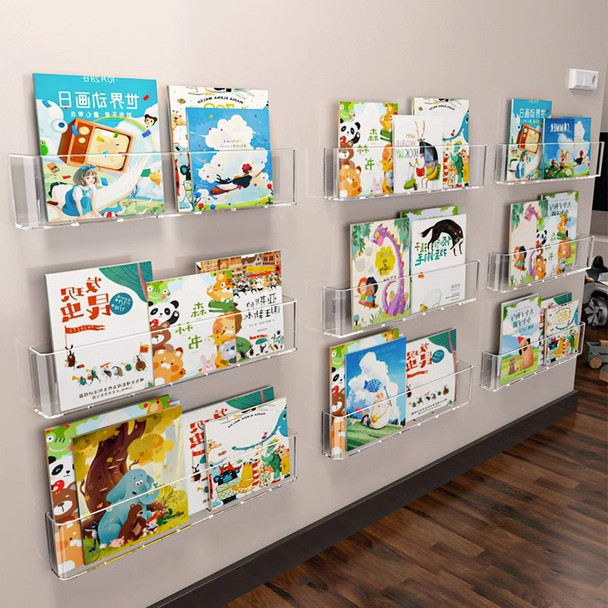 Acrylic No-Punch Magazine Organizer Racks Behind Door, Wall Children's Books Transparent Display Racks Wall Hanging Bookshelf