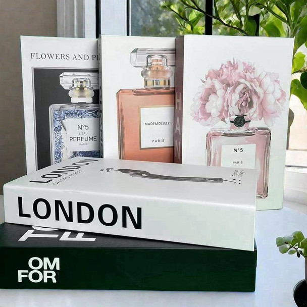 Fake Books Coffee Table Decoration Luxury Brand Perfume Supercar Fashion Girl Faux Decorative Book Storage Box Bderoom Decor