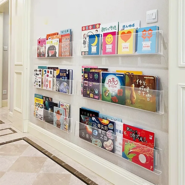 Acrylic Picture Book Display Stand Bookshelf Children's Wall Behind the Door Reading Magazine Storage Wall Hanging Bookshelf