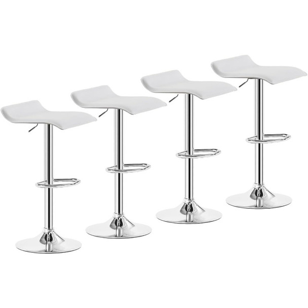 Bar Stools Set of 4, Armless Adjustable Swivel Barstools, Modern Backless Counter Height Stools for Kitchen, Island, Bar,