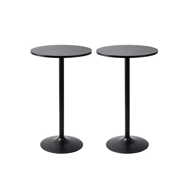 Pearington Santina 2 Pack Round Bar and Pub Table, Black