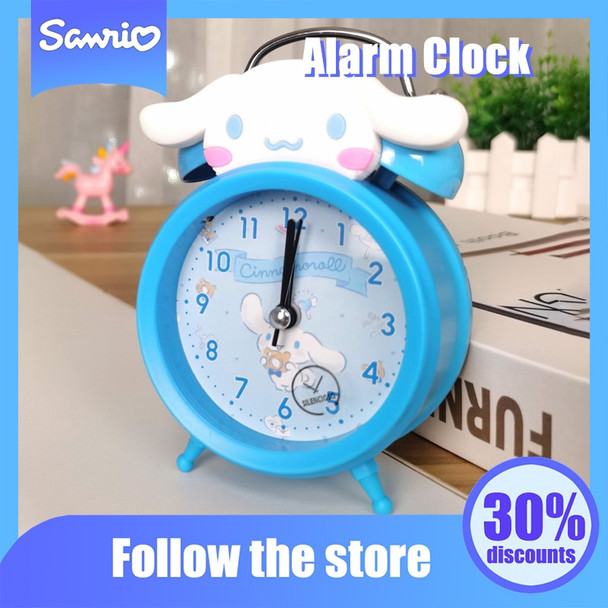 Kawaii Sanrio Figura Anime Alarm Clock Cute Cinnamoroll Kuromi Melody Desktop Decoration Alarm Clock Originality Children Gifts