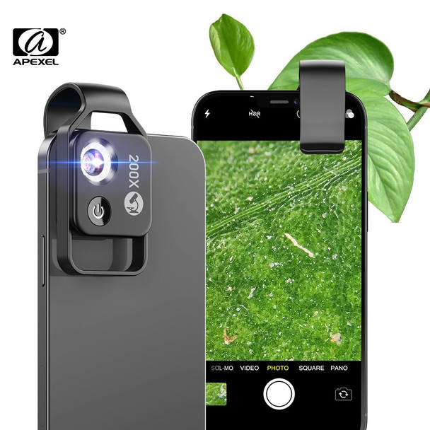 Apexel 200x Macro Mobile Phone Lens Telescope Hd Mini Cellphone Macro
