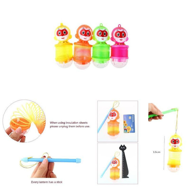 Monkey Lantern Projection Spring Expansion Light Toy Funny Animal Glowing Children Toy