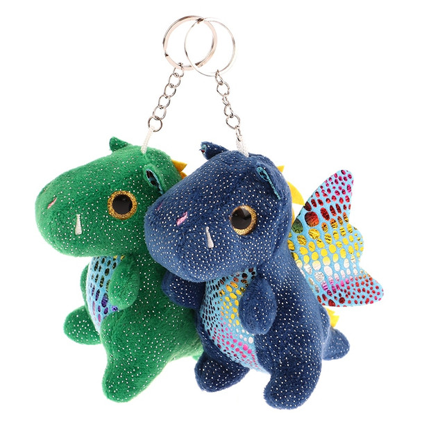 12cm Kawaii Dinosaur Plush Keychain Pendant Toy Flying Dragon Pendant Soft Stuffed Doll Keychain Backpack Bag Keyring Pendant