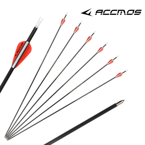 12pcs 32in ID 4.2mm Pure Carbon Complete Arrow Spine 250 300 350 400