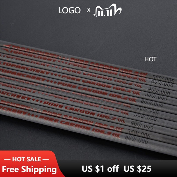 Toparchery 31 Inch Diy 12pcs Archery Pure Carbon Arrows Shaft Spine