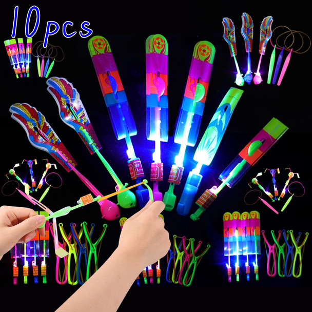 10/1pcs Funny Flying Led Light Toy Kids Adult Mini Arrow Helicopter Flying Toy Blue/Flash Light Rubber Band Catapult Toys 10/1pcs Funny Flying Led Light Toy Kids Adult Mini Arrow Helicopter Flying Toy Blue/Flash Light Rubber Band Catapult Toys