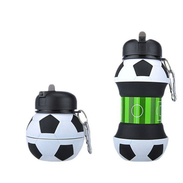 550ml Foldable Football Kids Water Bottles Portable Sports Water