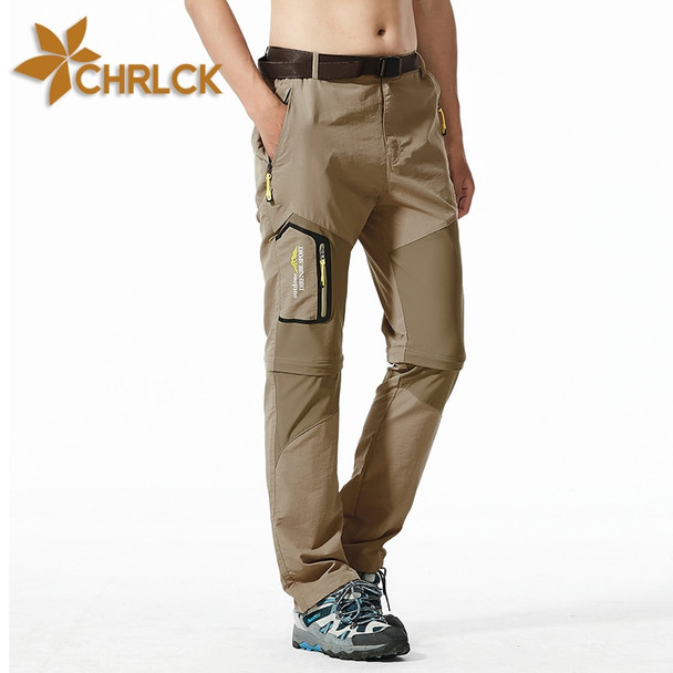 Chrlck Men's Waterproof Hiking Pants Spring Summer Quick Drying Short