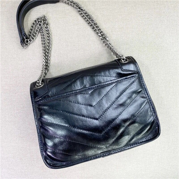 2023 Luxury Bag Oil Wax Cowhide Leather Luxury Designer Handbag Chain Messenger Bag Square Shoulder Bag Female Fashion Design