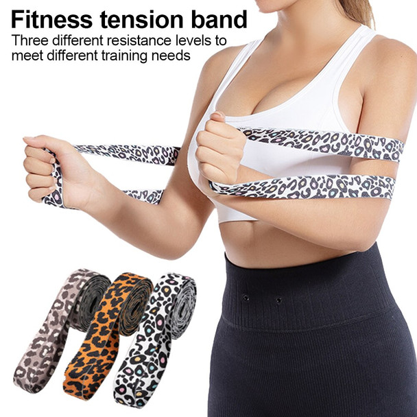 Leopard Print Yoga Pull Band Fitness Exercise Strength Training Body