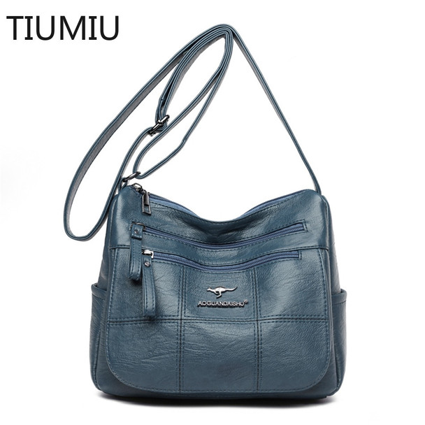 Many Pockets Shoulder Crossbody Bags for Women 2022 Brand Leather Ladies Designr Handbags Winter Style Messenger Bags Sac A Main