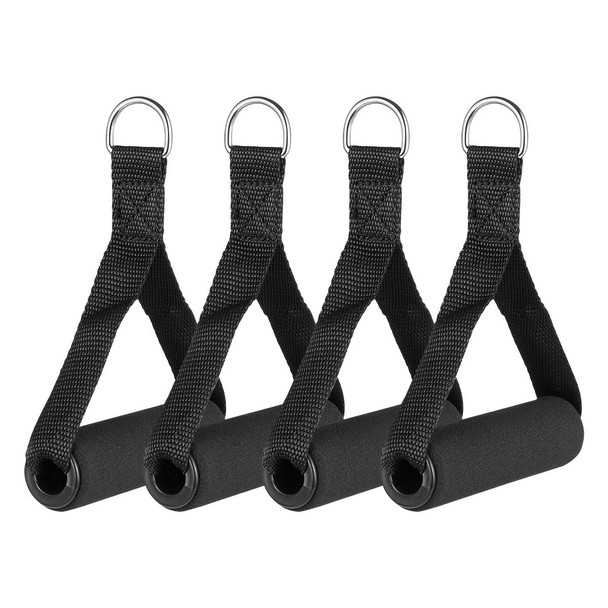 4Pcs Single  Grip Handles with Carabiner Clips Handle Exercise Handles