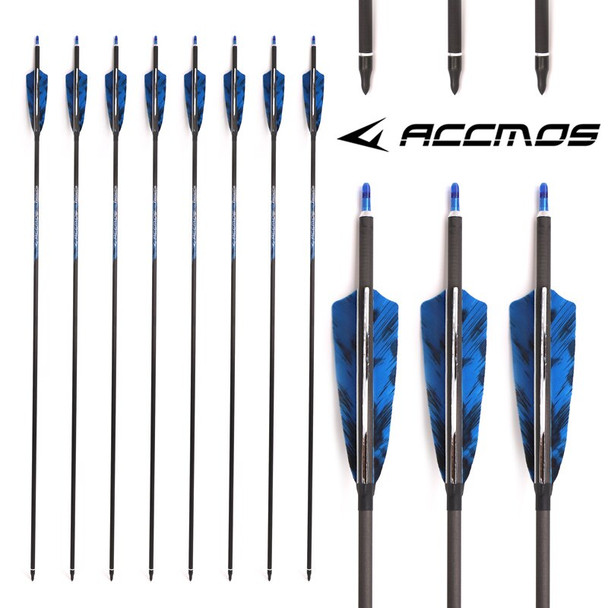 6-12pcs Id6.2mm Pure Carbon Arrows Spine 250 300 340 400 500 600 700