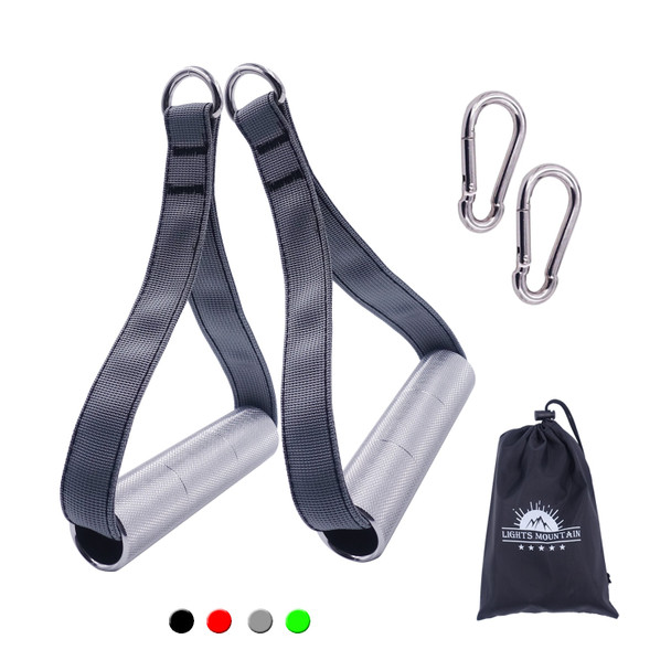 1 Pair Heavy Duty Resistance Bands Metal Gym Handles with Hook Double