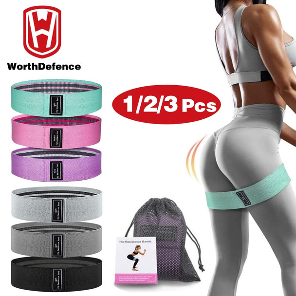 Worthdefence 1/2/3PCS Elastic Rubber Bands Set for Women Fitness Gym