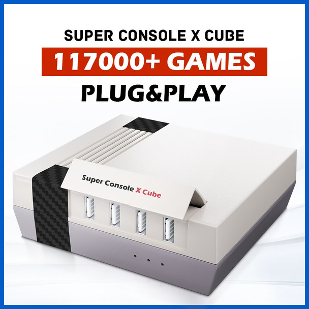 Retro Super Console X Cube Mini/TV Video Game Console For PSP/PS1/DC/N64 WiFi HD Output Built-in 50+ Emulators with 117000 Games