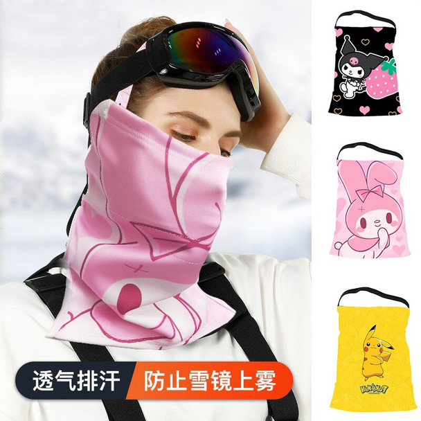 Adults and children's Cartoon Ski helmet Face shield warm and cold