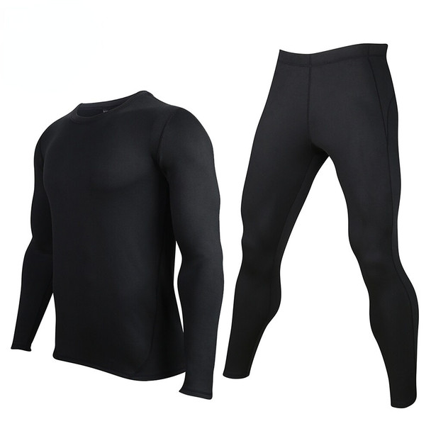 Men Winter Thermal Underwear Sets Fleece lined Warm Stretch Tight