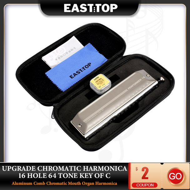 Easttop Emp-16 Upgrade Chromatic Harmonica 16 Hole 64 Tone Key Of C