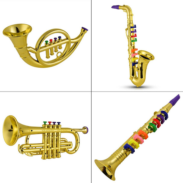 toy trumpet for Kids Safety Tested BPA Free Beautiful Silver Gold