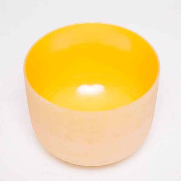 8" Note E Solar Plexus Chakra Inside Yellow Colored Frosted Quartz