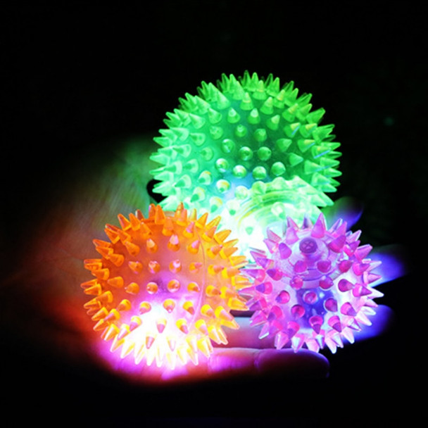 Dog Squeaky Ball Toys Colorful Soft Rubber Luminous Pet Puppy Dog Chewing Playing Elastic Hedgehog Ball Toy Small Pet Supplies