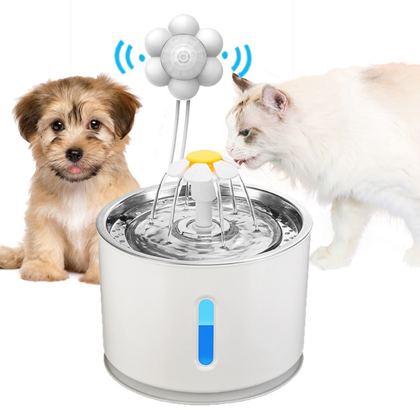 Automatic Cat Water Fountain Pet Dog Drinking Bowl with Infrared Motion Sensor Water Dispenser Feeder LED Lighting Power Adapter