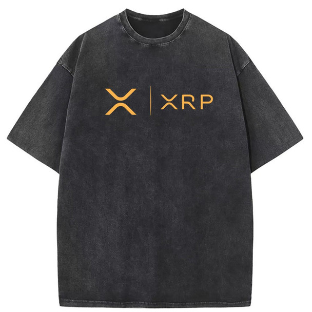 2023 New Coming XRP Crypto Tshirt Cryptocurrency Ripple Washed Classic