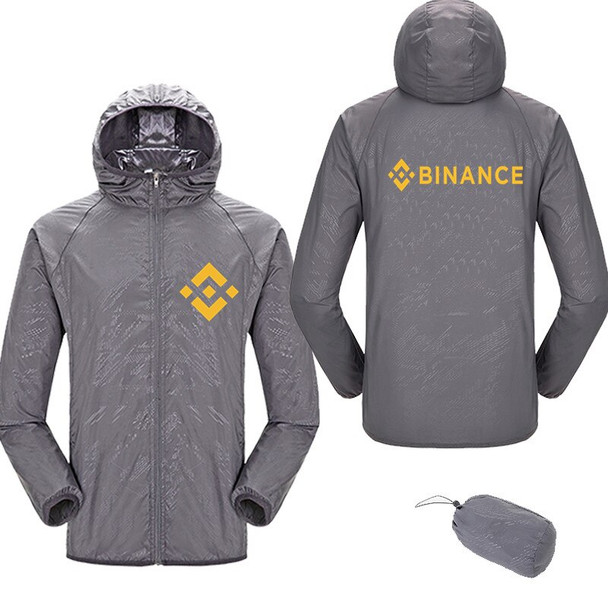 Binance Exchange Coin Crypto Mens Coat Thin Sunscreen Zipper Hooded