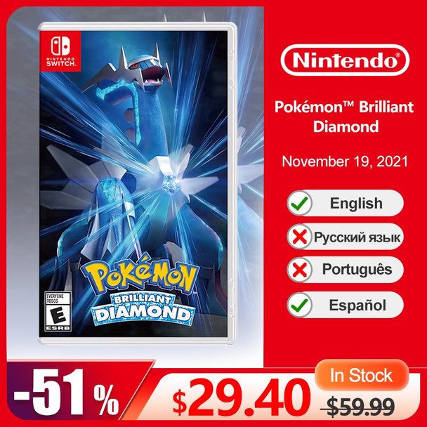 Pokemon Brilliant Diamond Nintendo Switch Game Deals 100% Official Physical Game Card Genre Action RPG for Switch OLED Lite