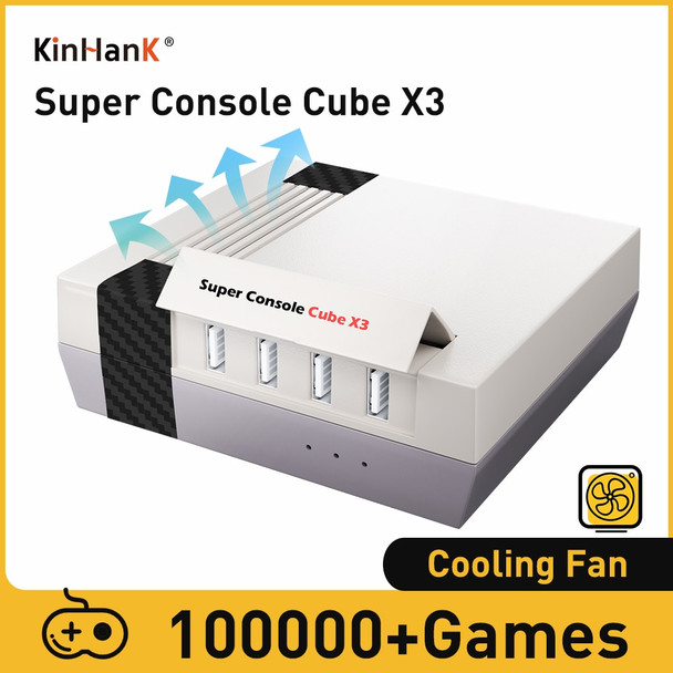 KINHANK Super Console Cube X3 Retro Game Console 100000 Games Support ARCADE/DC/SS/MAME 8K Output TV Box with Video Games