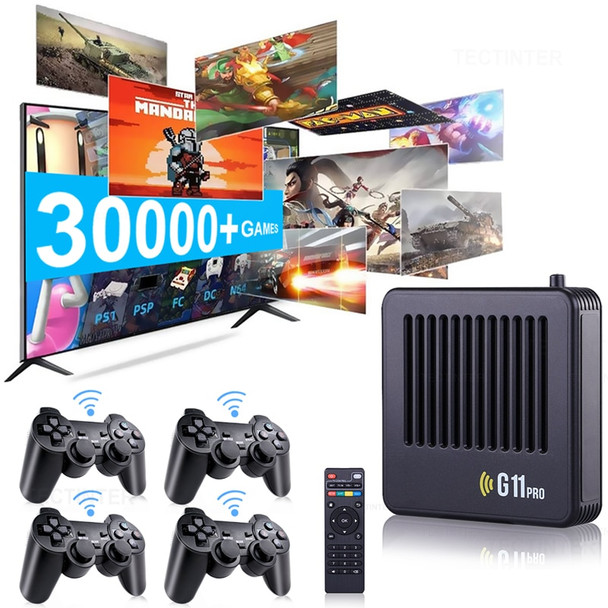 G11 Pro Video Game Console Portable 2.4G 128G Built in 40000 Retro TV Games Stick Wireless Game Player 4K Support HD TV Output