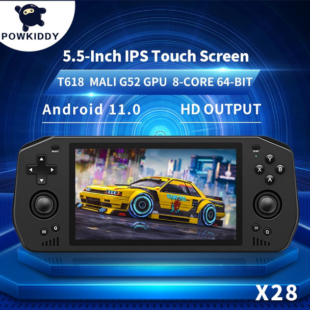 Powkiddy X28 Unisoc Tiger T618 Android 11 5.5 Inch Touch IPS Screen Handheld Retro Game Console Google Store