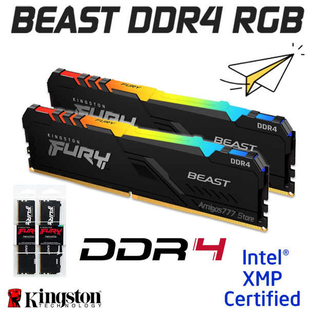 Kingston Fury Beast Rgb Ram Ddr4 2666mhz 3200mhz 3600mhz Desktop