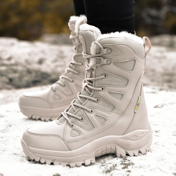 Moipheng Winter Boots Women Super Warm Plus Size 36-46 Mid-calf