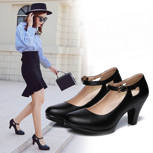 Genuine Leather Shoes Women Round Toe Pumps Sapato Feminino High Heels Genuine Leather Shoes Women Round Toe Pumps Sapato Feminino High Heels