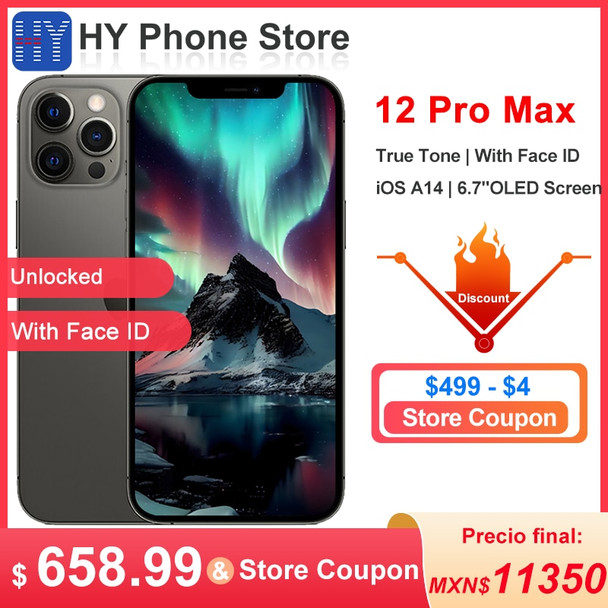 Apple iPhone 12 Pro Max 128GB/256GB ROM Unlocked Smartphone 6.7" 2778 x 1284 OLED Screen A14 Bionic Chip 12MP Camera  Face ID